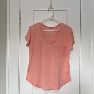 Casual Coral V-Neck Tee